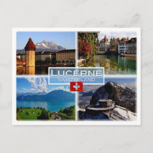 CH Switzerland - Lucerne - Chapel Bridge - Old Tow Postcard