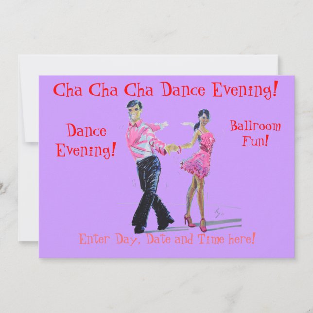 Cha Cha Cha Ballroom Dancing Invitation (Front)