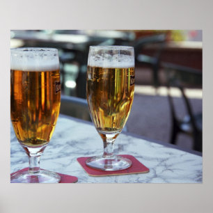 Chablis; two cool beers at 42 degrees hot summer poster