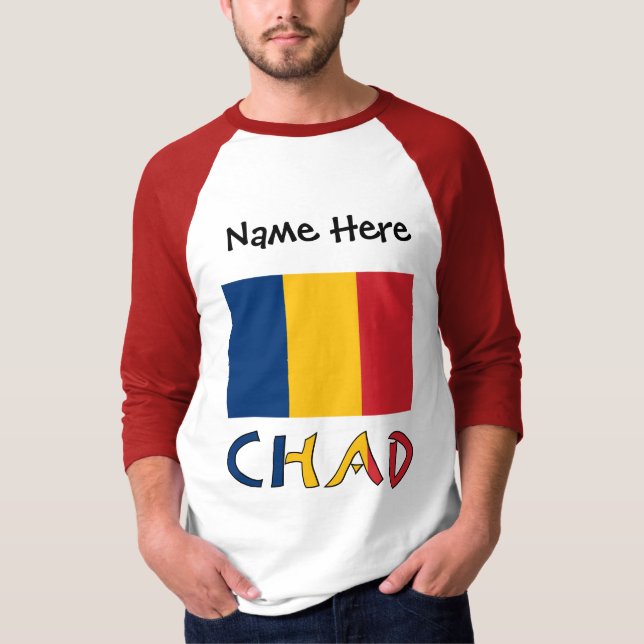Chad and Chadian Flag Personalised  T-Shirt (Front)