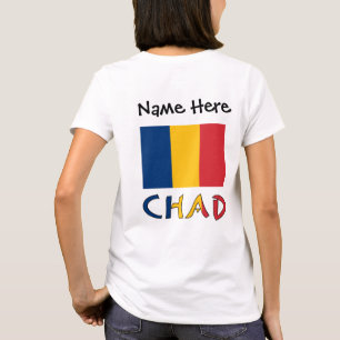 Chad Chadian Flag Black Personalisation T-Shirt