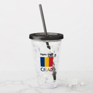 Chad Chadian Flag Personalised Acrylic Tumbler