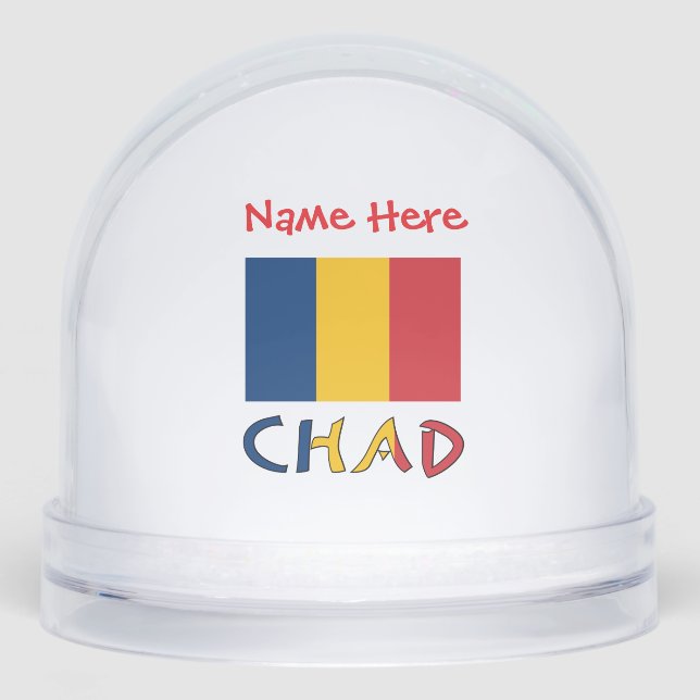 Chad Chadian Flag Red Personalisation  Snowglobe (Front)