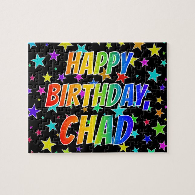 "CHAD" First Name, Fun "HAPPY BIRTHDAY" Jigsaw Puzzle (Horizontal)