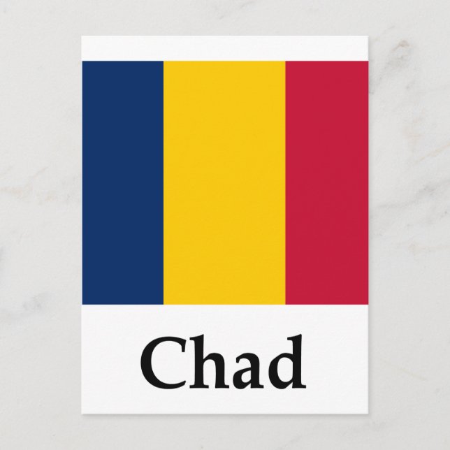 Chad Flag And Name Postcard (Front)