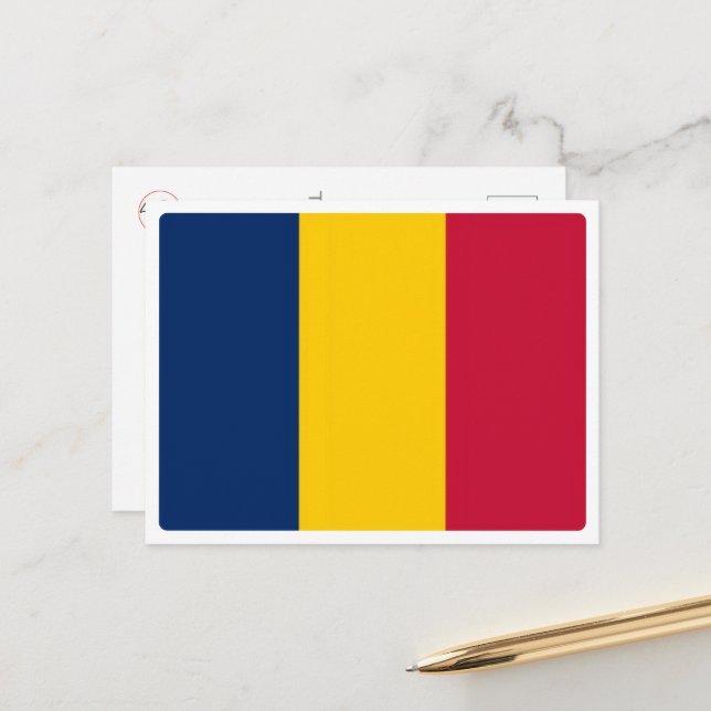 Chad - Flag - Postcard (Front/Back In Situ)