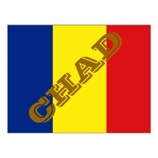 Chad flag postcard