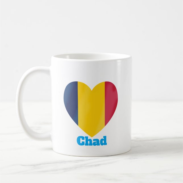 Chad Heart Flag  Coffee Mug (Left)