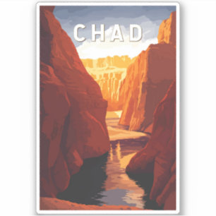 Chad Illustration Travel Art Vintage
