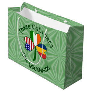 Chad Ireland USA Shamrock Flag Personalised Large Gift Bag
