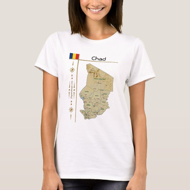 Chad Map + Flag + Title T-Shirt (Front)