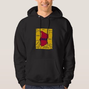 Chad Map in flag colours and Surrounding countries Hoodie