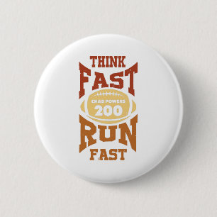 Chad Powers - Think Fast Run Fast - Vintage Retro 6 Cm Round Badge