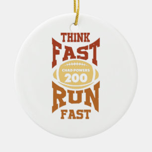 Chad Powers - Think Fast Run Fast - Vintage Retro Ceramic Ornament