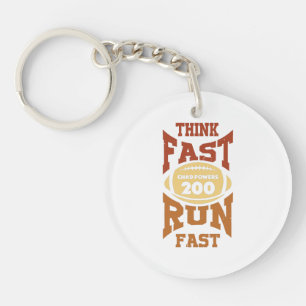 Chad Powers - Think Fast Run Fast - Vintage Retro Key Ring