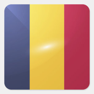 Chad square glossy flag sticker