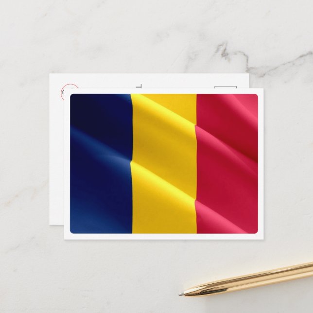 Chad - Waving Flag - Postcard (Front/Back In Situ)