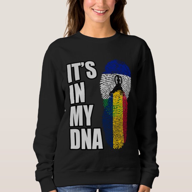 Chadian And Basotho Mix DNA Heritage Flag Sweatshirt (Front)