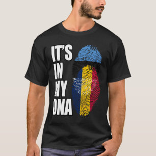 Chadian And Estonian Mix DNA Flag Heritage T-Shirt