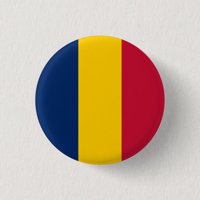 Chadian Flag, Flag of Chad 3 Cm Round Badge (Front)
