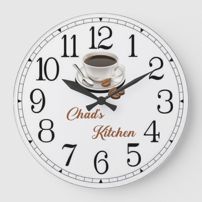 Chad's Coffee Kitchen Large Clock (Front)