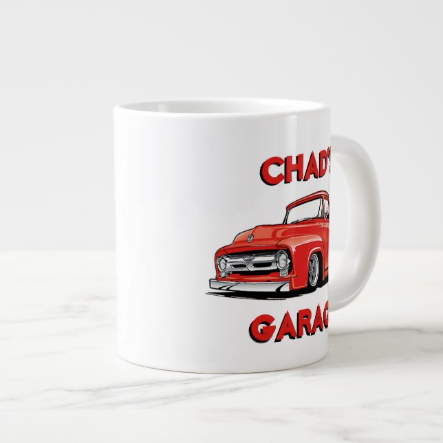 Chad's Garage Classic Truck Large Coffee Mug (Front Right)