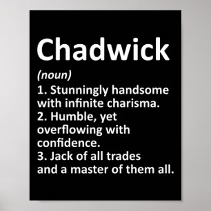 Chadwick Definition Personalised Name Funny Birthd Poster