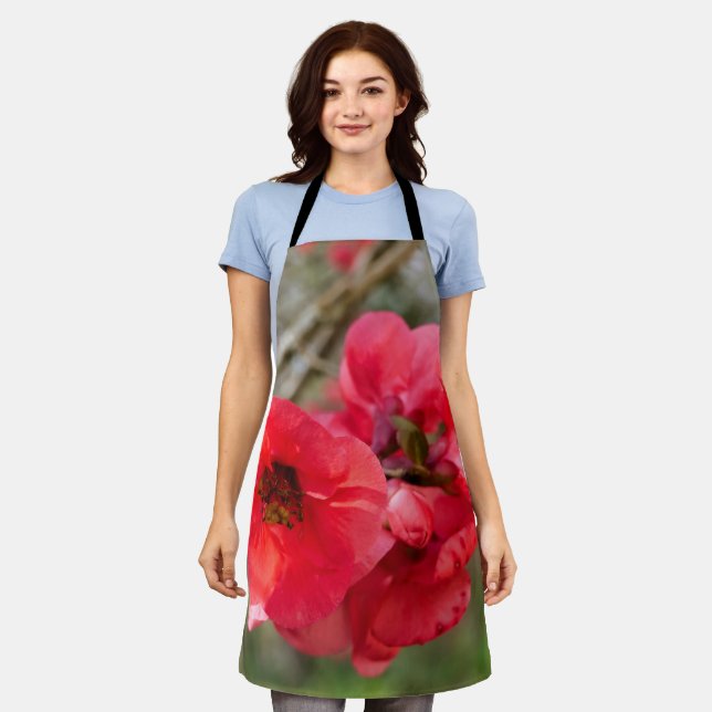 Chaenomeles speciosa All Over Print Apron (Worn)