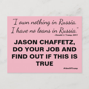 Chaffetz Do Your Job Trump Russia Resistance Postcard