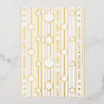 Chag Sameach Happy Chanukah Foil Holiday Card<br><div class="desc">Chag Sameach Happy Chanukah in Gold, Foil Holiday Card All design elements and text are editable. Happy Chanukah/Hanukkah! Paper Type: Premium White Elevate your invitation with real foil featuring a raised texture for a premium finish. Premium White is a white-hued paper with a luxurious satin finish. This combination is a...</div>