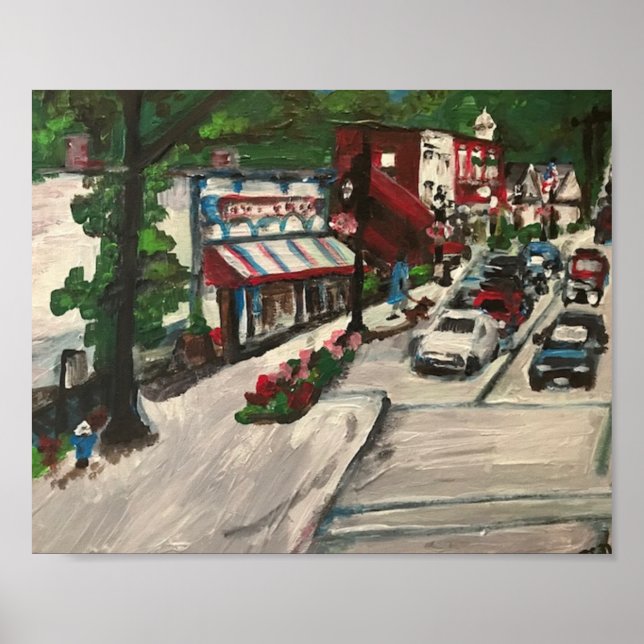 "Chagrin Falls" Ohio Painting by Willowcatdesigns Poster (Front)