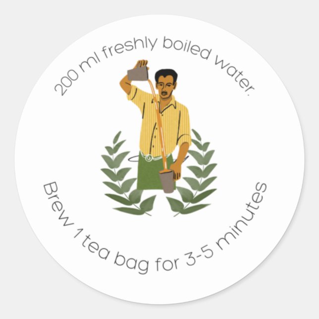 Chai tea instructions classic round sticker (Front)