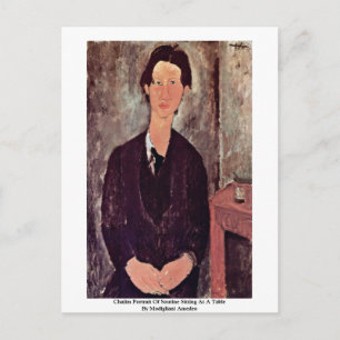 Chaiim Portrait Of Soutine Sitting At A Table Postcard