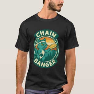 Chain Banger Disc Golf Cat Retro Graphic T-Shirt