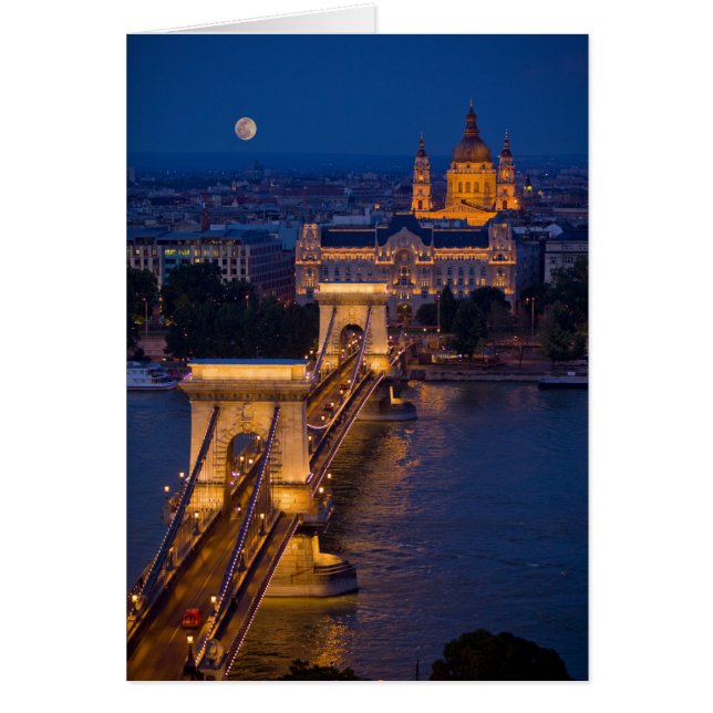 Chain Bridge and Full Moon at Night (Front)