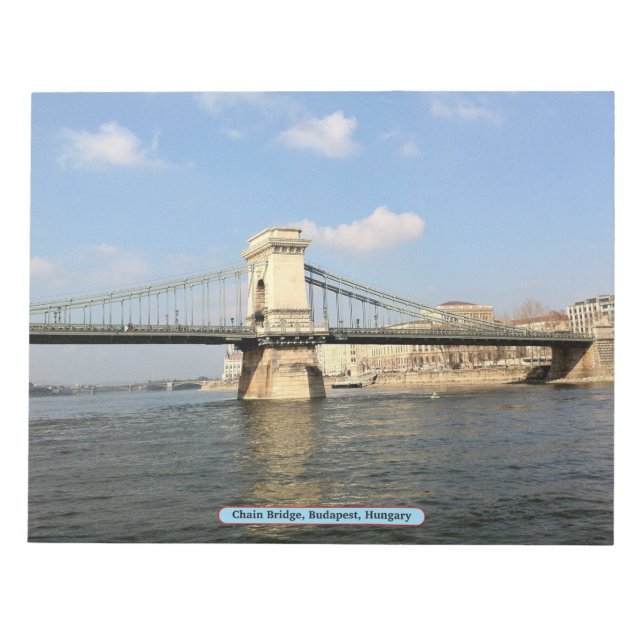 Chain Bridge, Budapest, Hungary Notepad (Front)