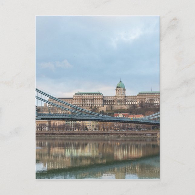 Chain Bridge with Buda Castle Hungary Budapest Postcard (Front)