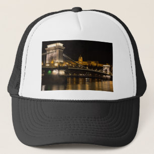 Chain Bridge with Buda Castle Hungary Budapest Trucker Hat