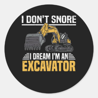 Chain Excavator Excavator Apology Construction Classic Round Sticker