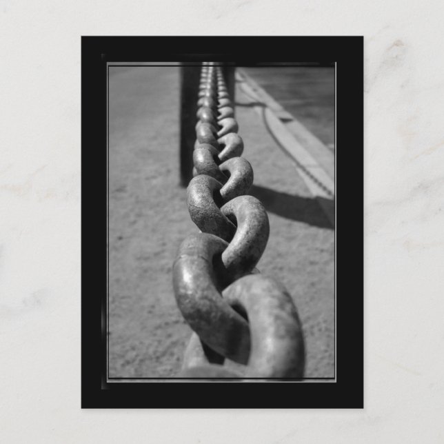 Chain in black and white postcard (Front)