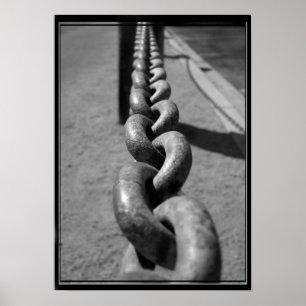 Chain in black and white poster