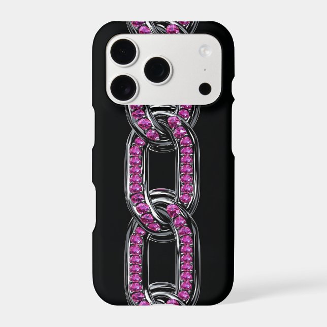 Chain Link Bling iPhone Case | Y2K Chrome (Back)
