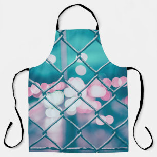 CHAIN LINK FENCE WITH BOKEH LIGHTS APRON