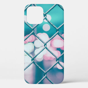 CHAIN LINK FENCE WITH BOKEH LIGHTS iPhone 12 CASE
