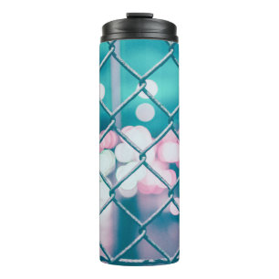 CHAIN LINK FENCE WITH BOKEH LIGHTS THERMAL TUMBLER