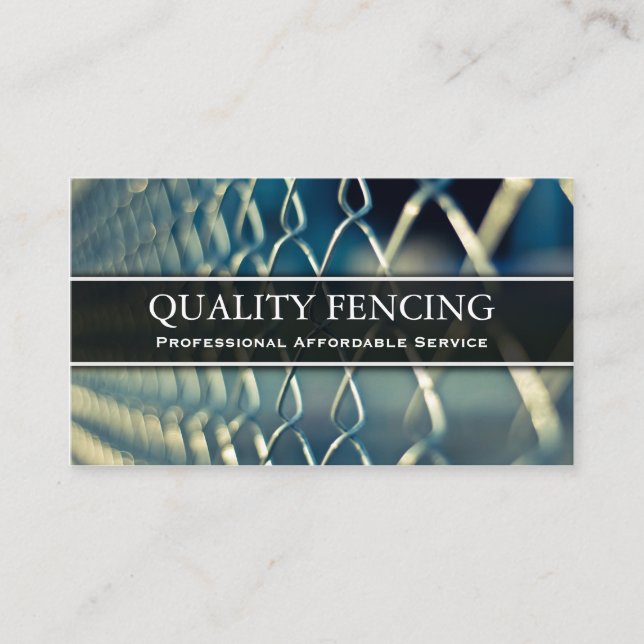 Chain Link Fencing / Fence Photo Business Card (Front)