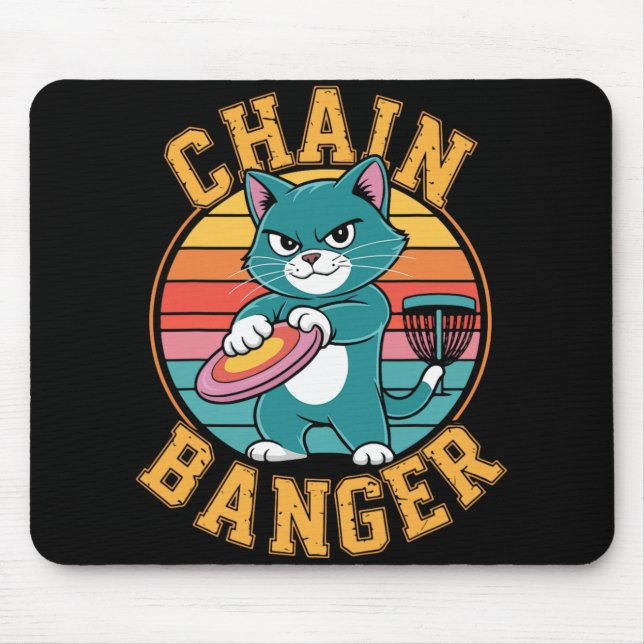 Chain Nger Disc Golf Cat Humour _3  Mouse Pad (Front)