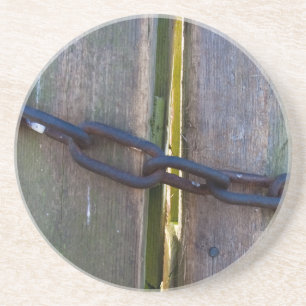 Chain on wood coaster