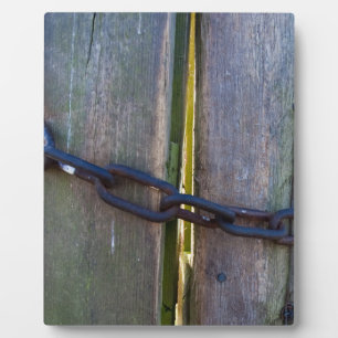 Chain on wood plaque