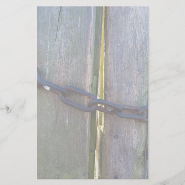 Chain on wood stationery (Front)